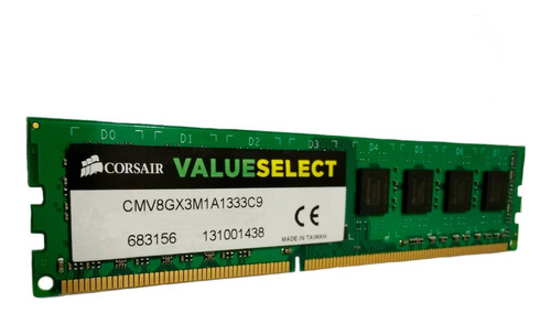 Memória RAM Value Select color verde  8GB 1 Corsair CMV8GX3M1A1333C9