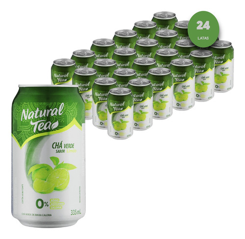 Chá Verde C/ Limão Natural Tea Lata 335ml (24 Latas) Kit