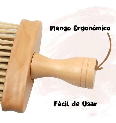 - Cepillo Madera Limpieza Cuello Barbería Corte De Pelo 1pz