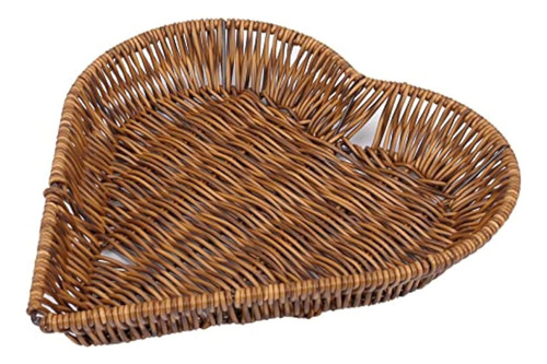 Cesta De Ratán En Forma De Corazón Binaryabc, Cesta De Ratán