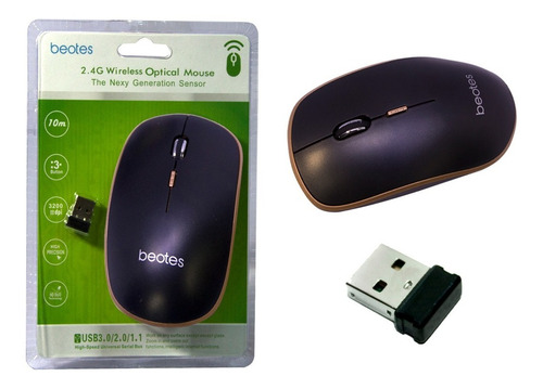 Mouse Wireless Sem Fio 2.4ghz Usb Cor Preto