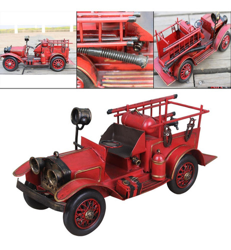 Miniadorno Retro Vintage, Modelo Camión De Bomberos, Colecci