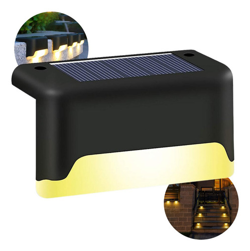 X4 Lampara Solar Led Escalones Jardín Exterior Iluminación Estructura Luz Cálida