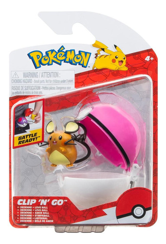 Pokemon Clip N Go Dedenne Con Amor Ball 4cm Jazwares