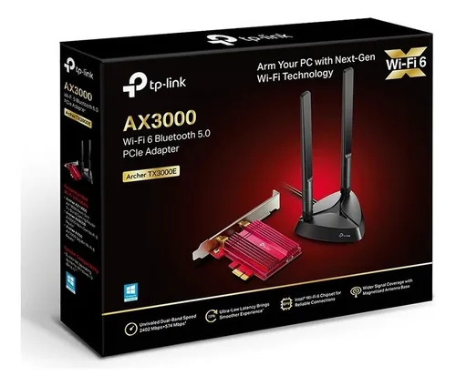 Tarjeta Pcie Wifi 6 Tp-link Archer Tx3000e Ax3000 + Bluetooth 5.0