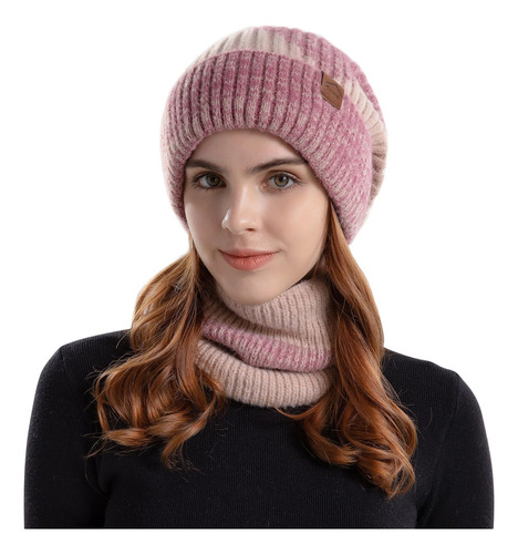 Gorro De Punto De Invierno Cálido Conjuntode Gorro Y Bufanda