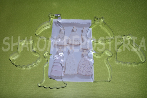 Kit 6 Cortadores Galletas Vestidos Xv Años Boda Fondant | Meses sin intereses Kit 6 Cortadores Galletas Vestidos Xv Años Boda Fondant | Meses sin intereses