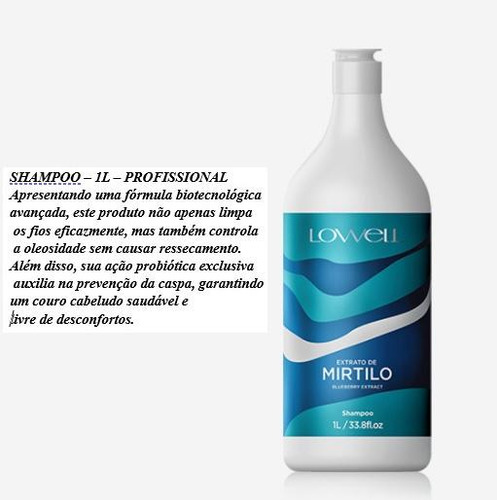 Kit Lowell Mirtilo Shampoo+condicionador 2x1 L Profissional