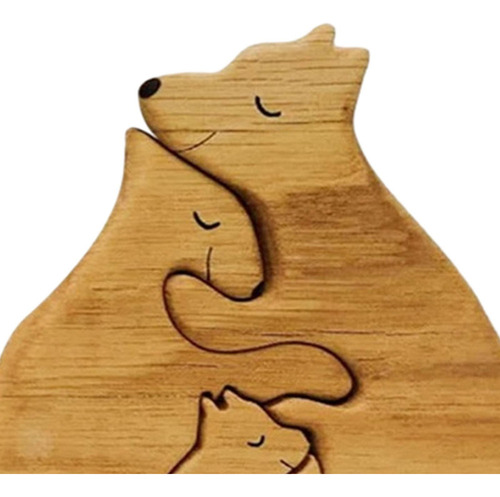 Sc Rompecabezas De Madera Con Decoración De Familia De Osos