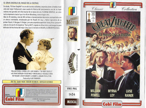 The Great Ziegfeld Vhs William Powell Myrna Loy Vhs Nuevo