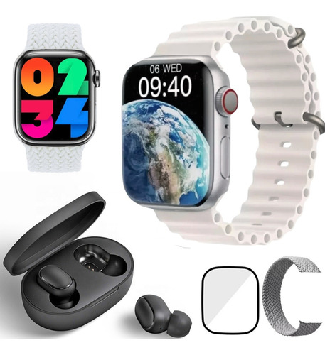 Smartwatch Digital V9 Pro Max Premium C/ Chatgpt + Fone A6s Cor Da Caixa Branco Cor Da Pulseira Branco