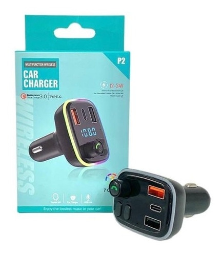 Adaptador Transmisor Fm Bluetooth Cargador Carro