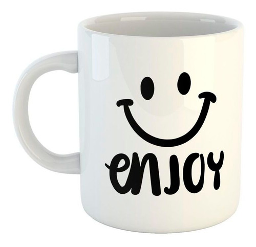 Taza De Ceramica Frase Enjoy Carita Sonriente