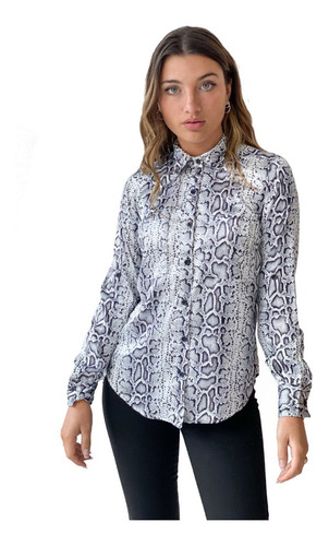 Camisa Estampada Manga Larga Snake- Kout Mujer