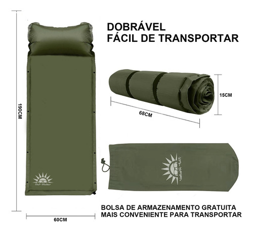 Colchão Inflável Dobravel Com Travesseiros Para Viagem