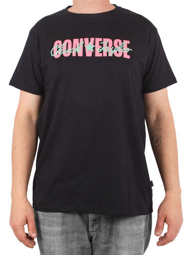 Remera Converse Mixed Logo Negro Hombre
