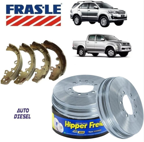 Kit Tambor Freio Traseiro Sapata Hilux 2011 2012 2013 2014