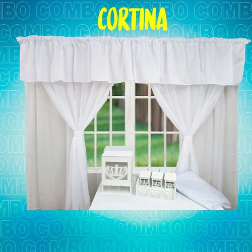 Cortina Infantil Quarto Bebê Voal Menina Menino