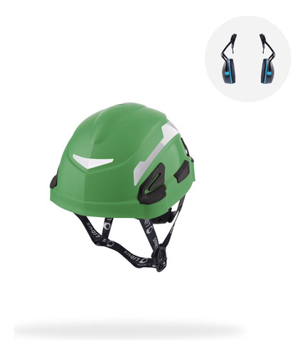 Kit Casco De Seguridad Libus Andes Verde + Auditivo