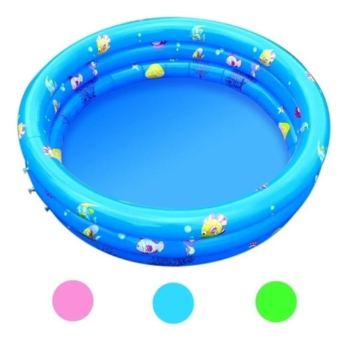 Piscina Inflable Plástico Bebe 3 Anillos 140 Cms Verano Color Azul