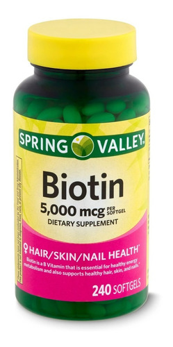 Biotina Biotin Softgel X 240cap Caida Del Cabello, Alopecia