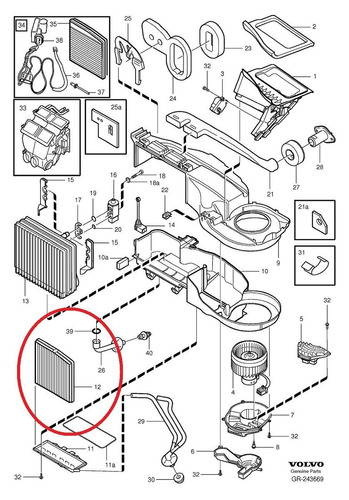 Filtro Do Ar Condicionado Volvo Xc70 2.4 Awd 2000 A 2007