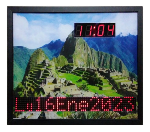 Reloj Calendario Festivo Digital De Pared Machu Picchu