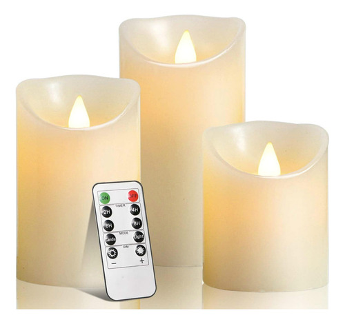 Ll Veladoras Electricas Recargables, Juego De 3 Veladora