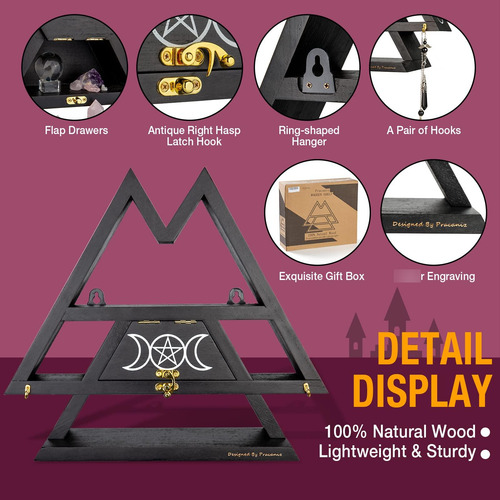 Estante Triangular De Cristal Con Cajón Y Ganchos Para Pared
