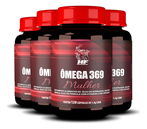4x Omega 3 6 9 Mulher 1000mg 120cps Hf Suplementos