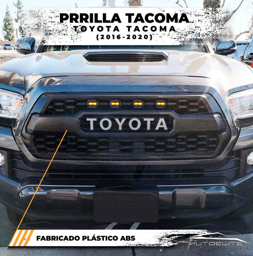 Imagen 8 de 9 de Parrilla Toyota Tacoma 2016 2017 Con Luz Led Emblema Plata