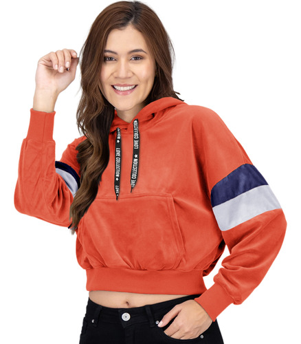  Hoddie Cropped Mujer Casual Capucha Ligera Roosevelt A209