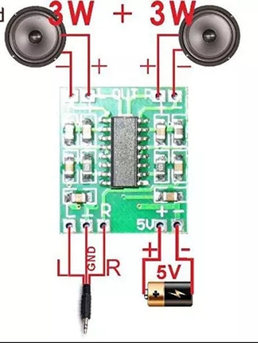 Imagen 4 de 4 de Placa Amplificador Pam8403 - 3+3 W - 5v Dc