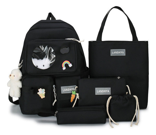 Set 5 Mochila Bolsas Escolar Estudiante Tote Lapicera Vi [u]