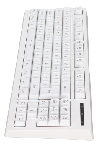 Teclado Inalámbrico Blanco Blanco De 87 Teclas, 2.4 G, Bater