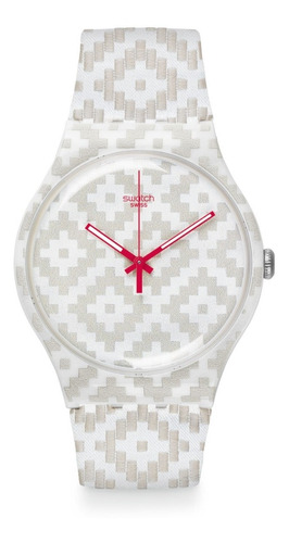 Reloj Swatch Malla De Tela Y Cuero Flying Carpet Suow109