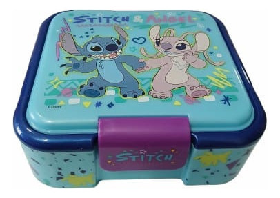 Lunchera Plastica Supreme Multi Compartimiento Stor Merienda Celeste Stitch