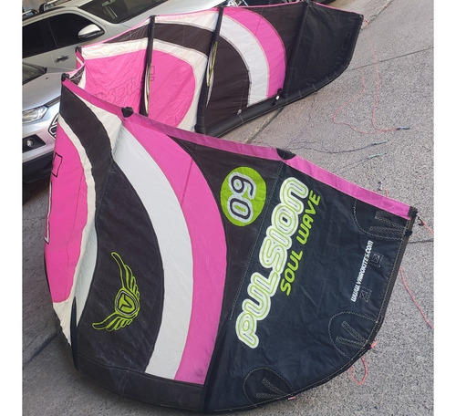 Imagen 6 de 9 de Kite Con Barra Mochila Vairo Pulsion 9 M Usado Sin Detalles