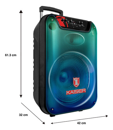 Bafle Kaiser 15 Pulg 25,000w Pmpo Llantas Micrófono Ksw-3515 Negro
