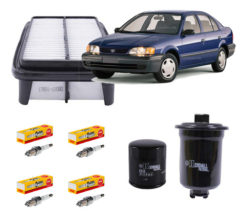 Kit Filtros + Bujias Toyota Tercel 1.5 1995 A 1999 5efe/el53