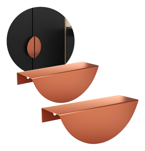 Conjunto Com 2 Puxadores De Cobre Para Móveis - Design Sofisticado E Atual Para Portas De Armários E Gavetas, Perfeito Para Criar Ambientes Elegantes E Contemporâneos