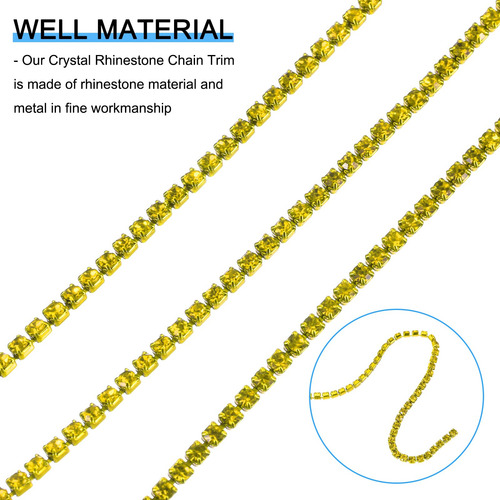 Uxcell Cadena De Diamantes De Imitación De Cristal De 10 Ya