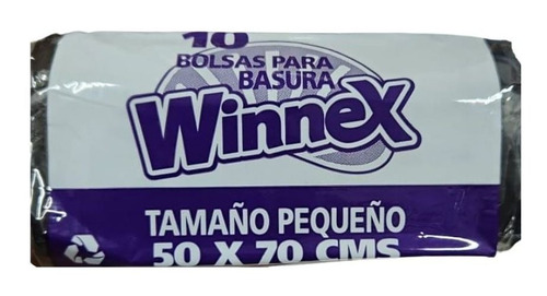  Winnex Pack 5 bolsa de basura pequeña 50x70cm con 10 unidades