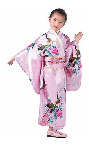 Japonés Vestido De Bata Kimono Tradicional Para Niñas Tra