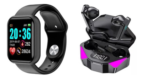 Reloj Inteligente D20 Pro Smartwatch + Audífono Gamer In Ear