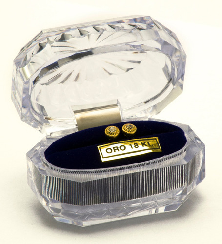 Imagen 3 de 9 de Aritos Abridores Oro 18k. Piedra Cubick Engarzada Garantía