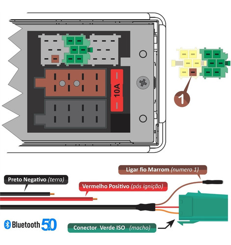 Interface Bluetooth Aux Para Cd Original Fiat Brinde Chaves