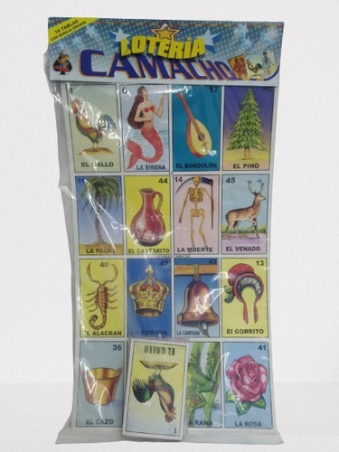 Juego Loteria Mexicana Tamaño 20x13cm 20 Tablas Mas Naipes