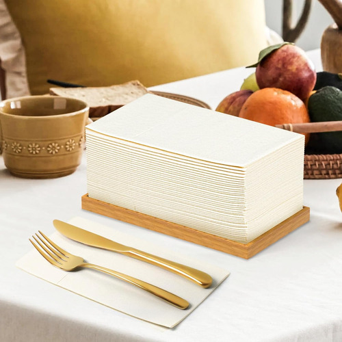 100 Servilletas Desechables Kammak Color Beige Para Navidad
