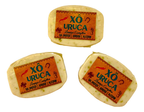 03 Mini Sabonetes Xô Uruca Sal Grosso Arruda E Alecrim 50gr